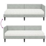 Casa si Gradina - Mobilier - Paturi si accesorii - Paturi - Cadru de pat coltar cu saltea Altele 2 pcs Gri deschis Catifea - Infinity.ro