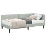 Casa si Gradina - Mobilier - Paturi si accesorii - Paturi - Cadru de pat coltar cu saltea Altele 2 pcs Gri deschis Catifea - Infinity.ro