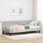 Casa si Gradina - Mobilier - Paturi si accesorii - Paturi - Cadru de pat coltar cu saltea Altele 2 pcs Gri deschis Catifea - Infinity.ro