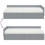 Casa si Gradina - Mobilier - Paturi si accesorii - Paturi - Cadru de pat coltar cu saltea Altele 2 pcs Gri deschis tesatura - Infinity.ro