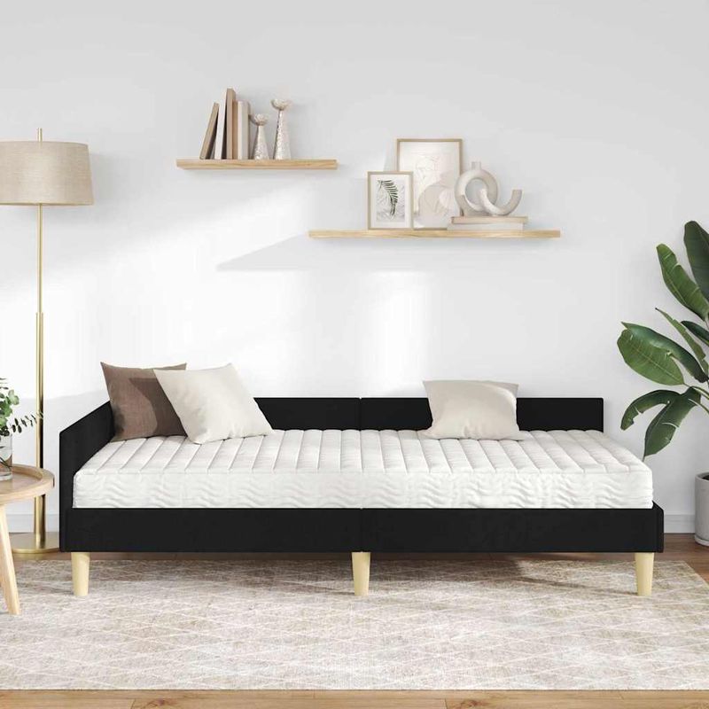 Casa si Gradina - Mobilier - Paturi si accesorii - Paturi - Cadru de pat coltar cu saltea Altele 2 pcs Verde tesatura - Infinity.ro