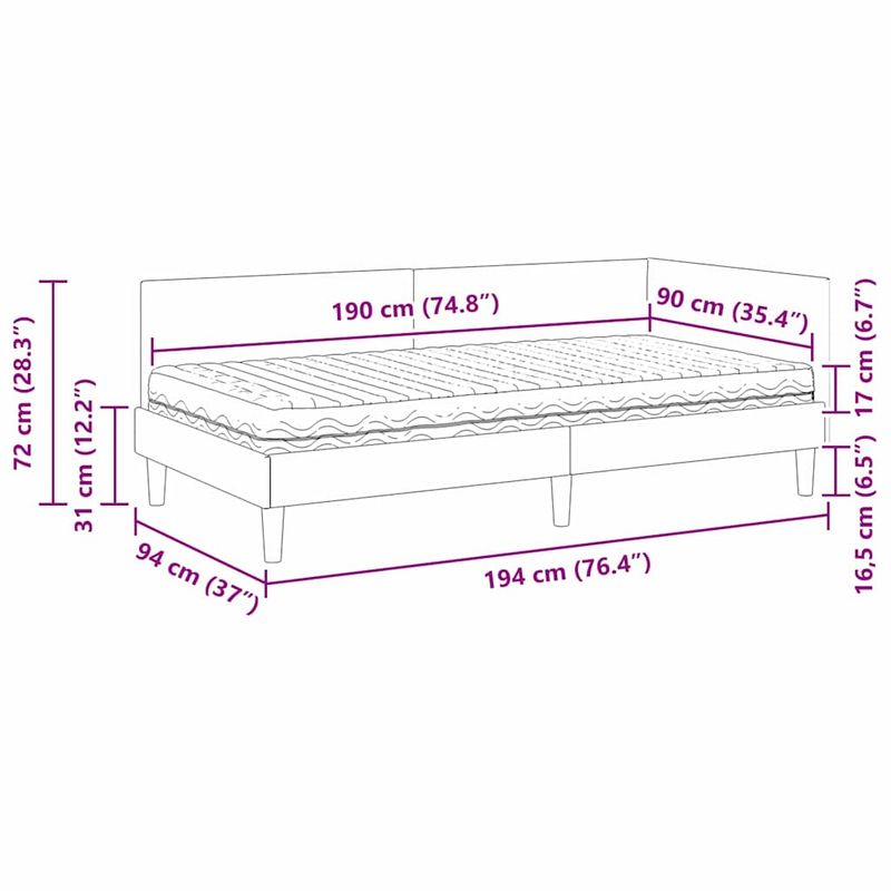 Casa si Gradina - Mobilier - Paturi si accesorii - Paturi - Cadru de pat coltar cu saltea Altele 2 pcs Gri deschis Catifea - Infinity.ro