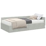 Casa si Gradina - Mobilier - Paturi si accesorii - Paturi - Cadru de pat coltar cu saltea Altele 2 pcs Gri deschis Catifea - Infinity.ro