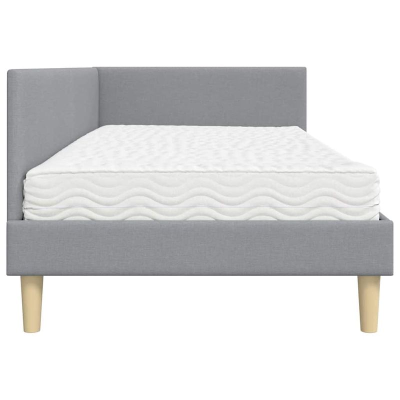Casa si Gradina - Mobilier - Paturi si accesorii - Paturi - Cadru de pat coltar cu saltea Altele 2 pcs Gri deschis tesatura - Infinity.ro