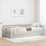 Casa si Gradina - Mobilier - Paturi si accesorii - Paturi - Cadru de pat coltar cu saltea Altele 2 pcs Gri deschis Catifea - Infinity.ro