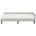 Casa si Gradina - Mobilier - Paturi si accesorii - Paturi - Cadru de pat coltar cu saltea Altele 2 pcs Gri deschis Catifea - Infinity.ro