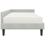 Casa si Gradina - Mobilier - Paturi si accesorii - Paturi - Cadru de pat coltar cu saltea Altele 2 pcs Gri deschis Catifea - Infinity.ro