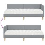 Casa si Gradina - Mobilier - Paturi si accesorii - Paturi - Cadru de pat coltar cu saltea Altele 2 pcs Gri deschis tesatura - Infinity.ro