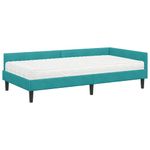 Casa si Gradina - Mobilier - Paturi si accesorii - Paturi - Cadru de pat coltar cu saltea Altele 2 pcs Turcoaz Catifea - Infinity.ro