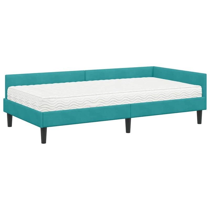 Casa si Gradina - Mobilier - Paturi si accesorii - Paturi - Cadru de pat coltar cu saltea Altele 2 pcs Turcoaz Catifea - Infinity.ro