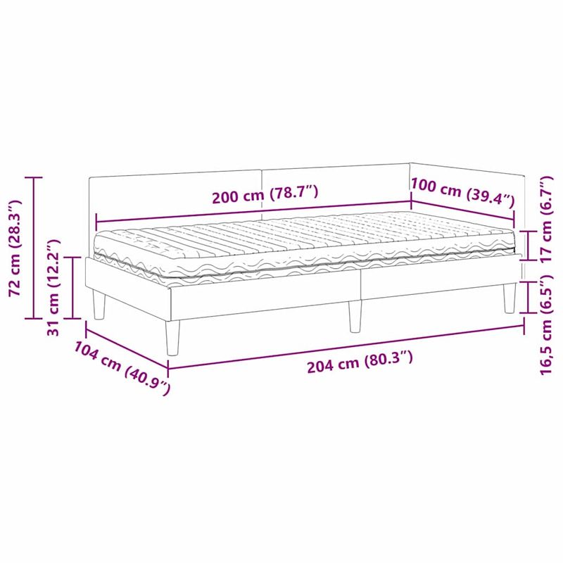 Casa si Gradina - Mobilier - Paturi si accesorii - Paturi - Cadru de pat coltar cu saltea Altele 2 pcs Gri deschis Catifea - Infinity.ro