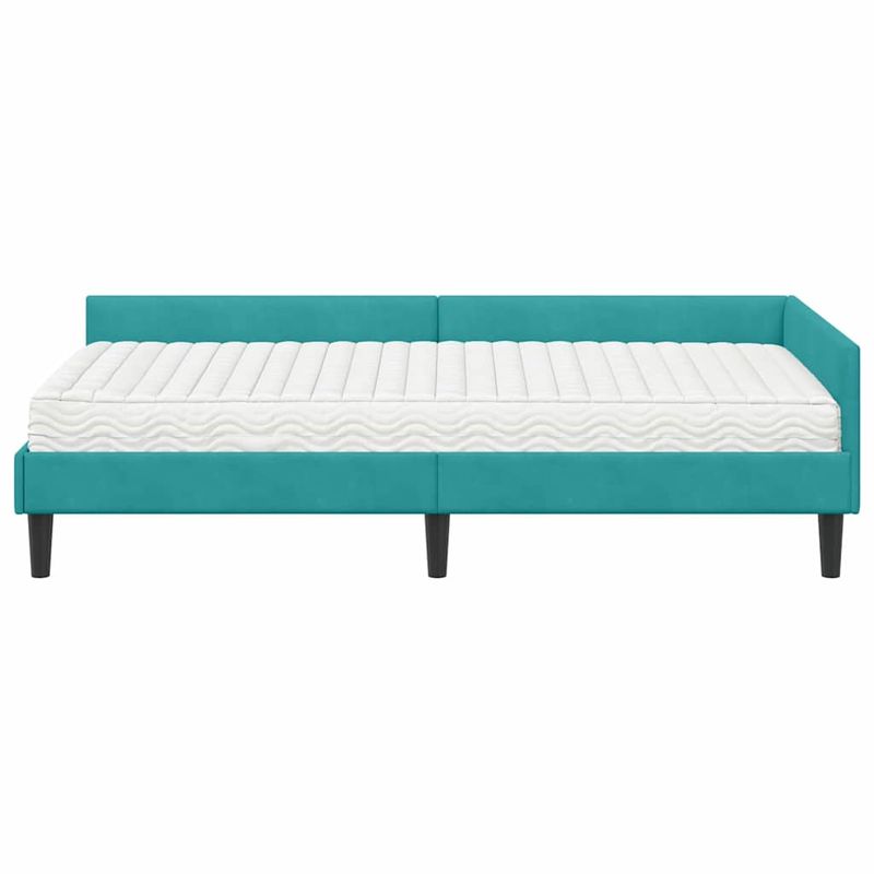 Casa si Gradina - Mobilier - Paturi si accesorii - Paturi - Cadru de pat coltar cu saltea Altele 2 pcs Turcoaz Catifea - Infinity.ro