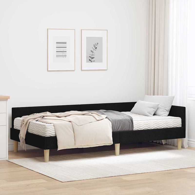 Casa si Gradina - Mobilier - Paturi si accesorii - Paturi - Cadru de pat coltar cu saltea Altele 2 pcs Verde tesatura - Infinity.ro