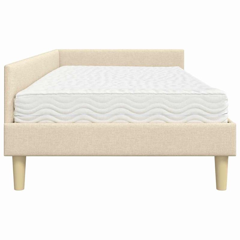 Casa si Gradina - Mobilier - Paturi si accesorii - Paturi - Cadru de pat coltar cu saltea Altele Manual 2 pcs Crem tesatura - Infinity.ro