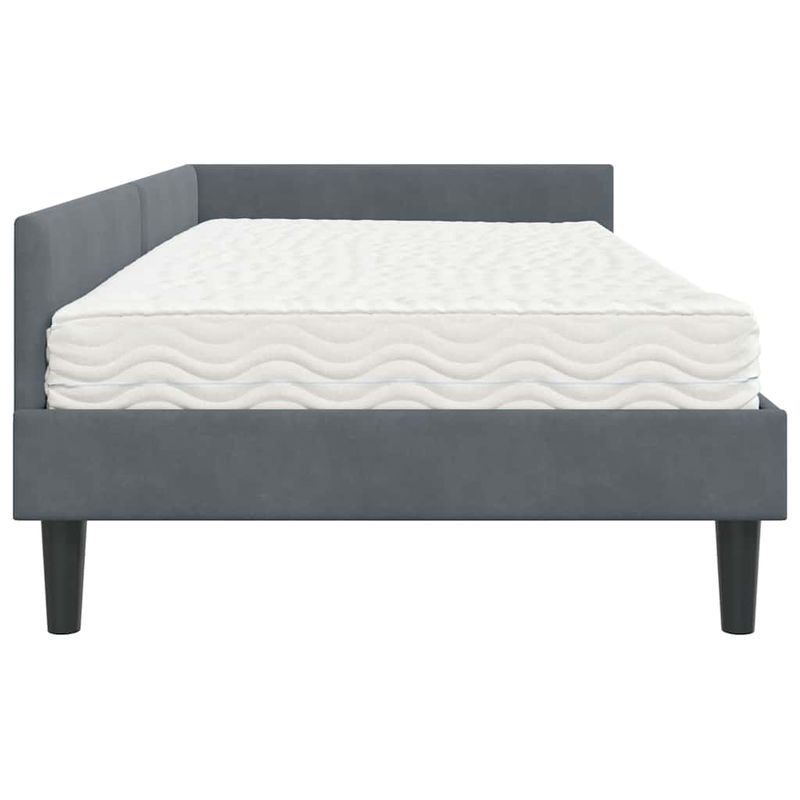 Casa si Gradina - Mobilier - Paturi si accesorii - Paturi - Cadru de pat coltar cu saltea Altele Manual 2 pcs Gri Catifea - Infinity.ro