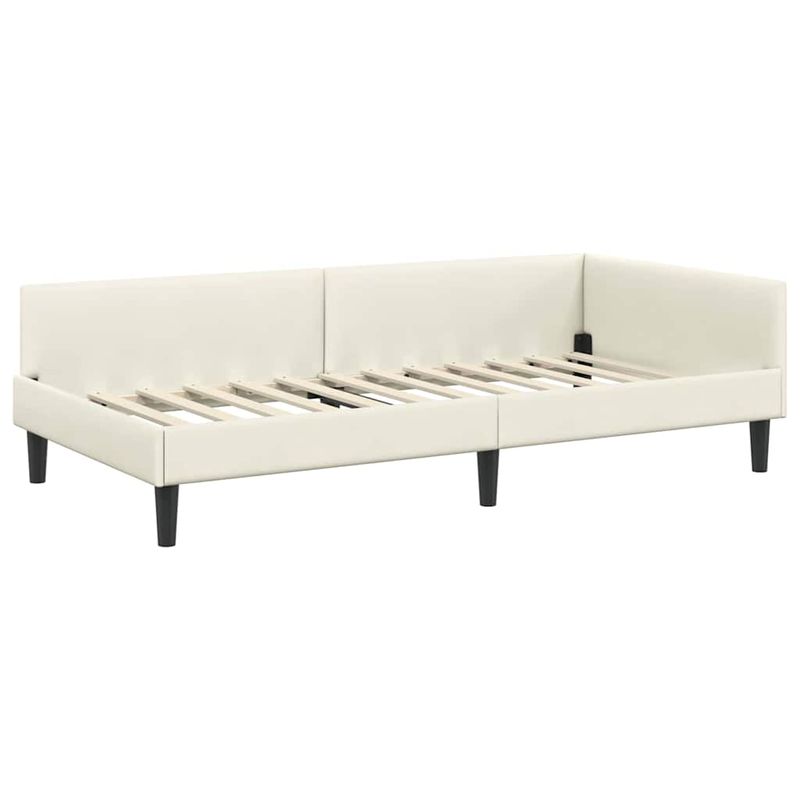 Casa si Gradina - Mobilier - Paturi si accesorii - Paturi - Cadru de pat coltar cu saltea Altele Manual 2 pcs Crem Catifea - Infinity.ro