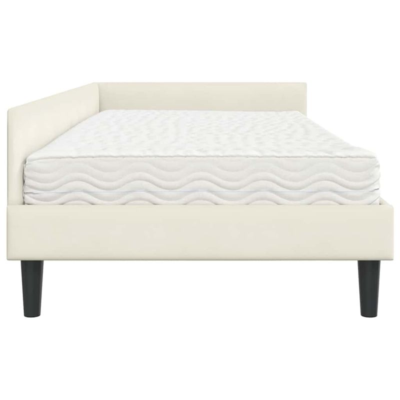 Casa si Gradina - Mobilier - Paturi si accesorii - Paturi - Cadru de pat coltar cu saltea Altele Manual 2 pcs Crem Catifea - Infinity.ro
