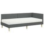 Casa si Gradina - Mobilier - Paturi si accesorii - Paturi - Cadru de pat coltar cu saltea Altele Manual 2 pcs Gri tesatura - Infinity.ro