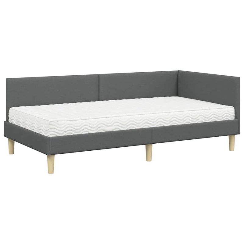 Casa si Gradina - Mobilier - Paturi si accesorii - Paturi - Cadru de pat coltar cu saltea Altele Manual 2 pcs Gri tesatura - Infinity.ro