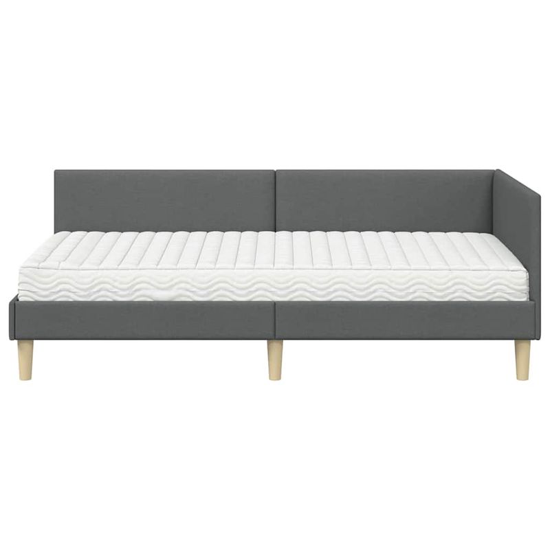 Casa si Gradina - Mobilier - Paturi si accesorii - Paturi - Cadru de pat coltar cu saltea Altele Manual 2 pcs Gri tesatura - Infinity.ro