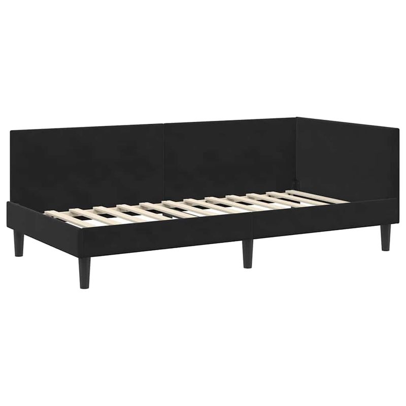 Casa si Gradina - Mobilier - Paturi si accesorii - Paturi - Cadru de pat coltar cu saltea Altele Manual 2 pcs Negru Catifea - Infinity.ro