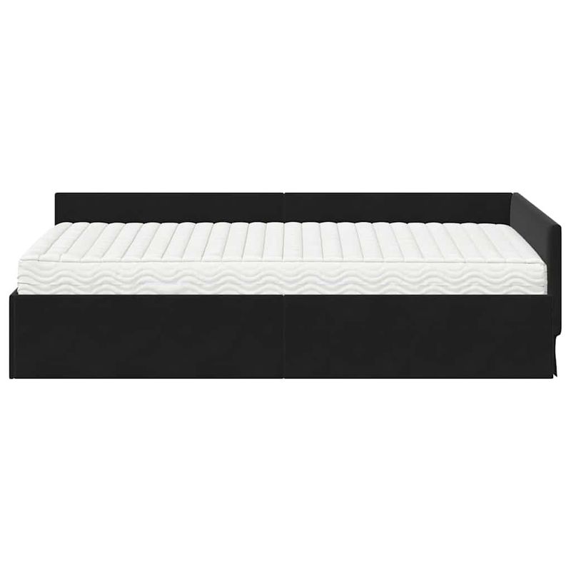 Casa si Gradina - Mobilier - Paturi si accesorii - Paturi - Cadru de pat coltar cu saltea Altele Manual 2 pcs Gri Catifea - Infinity.ro