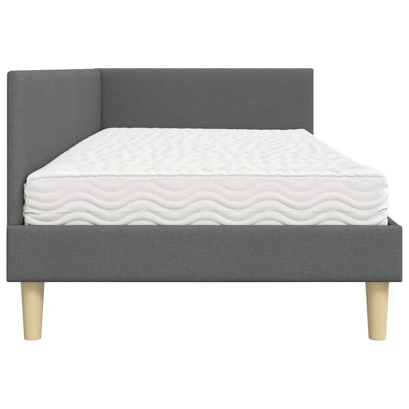 Casa si Gradina - Mobilier - Paturi si accesorii - Paturi - Cadru de pat coltar cu saltea Altele Manual 2 pcs Gri tesatura - Infinity.ro