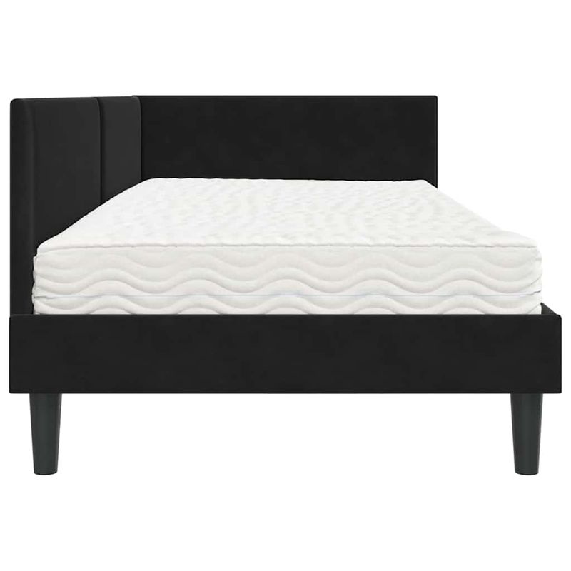 Casa si Gradina - Mobilier - Paturi si accesorii - Paturi - Cadru de pat coltar cu saltea Altele Manual 2 pcs Negru Catifea - Infinity.ro