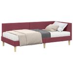 Casa si Gradina - Mobilier - Paturi si accesorii - Paturi - Cadru de pat coltar cu saltea Altele Manual 2 pcs Gri tesatura - Infinity.ro