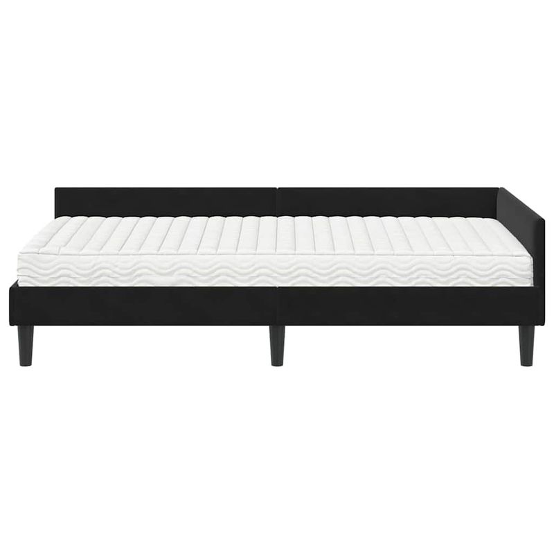 Casa si Gradina - Mobilier - Paturi si accesorii - Paturi - Cadru de pat coltar cu saltea Altele Manual 2 pcs Negru Catifea - Infinity.ro
