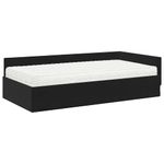Casa si Gradina - Mobilier - Paturi si accesorii - Paturi - Cadru de pat coltar cu saltea Altele Manual 2 pcs Negru Catifea - Infinity.ro
