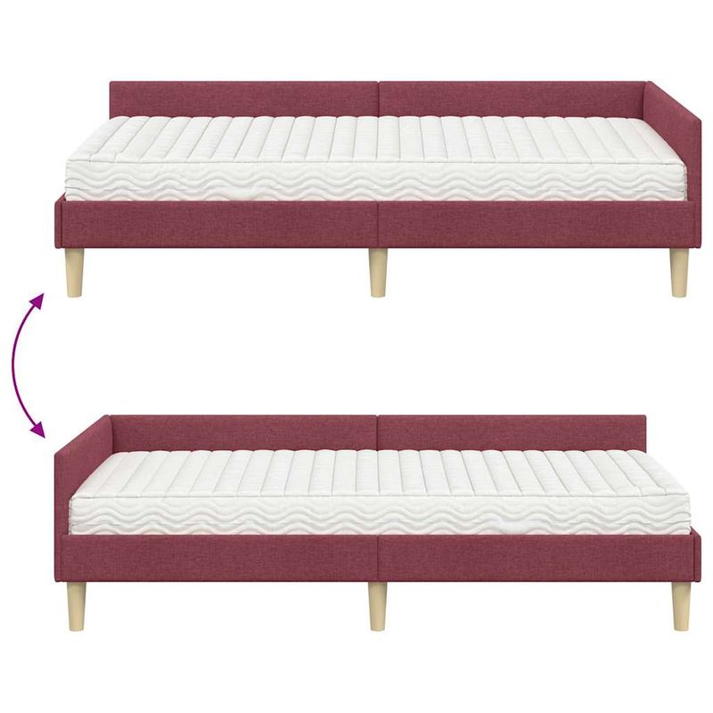 Casa si Gradina - Mobilier - Paturi si accesorii - Paturi - Cadru de pat coltar cu saltea Altele Manual 2 pcs Gri tesatura - Infinity.ro