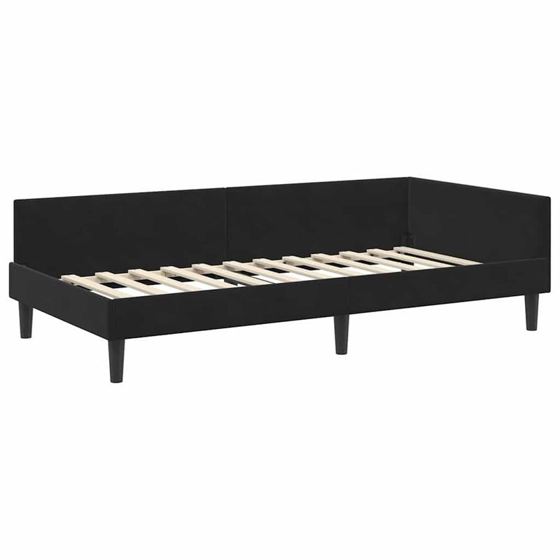 Casa si Gradina - Mobilier - Paturi si accesorii - Paturi - Cadru de pat coltar cu saltea Altele Manual 2 pcs Negru Catifea - Infinity.ro