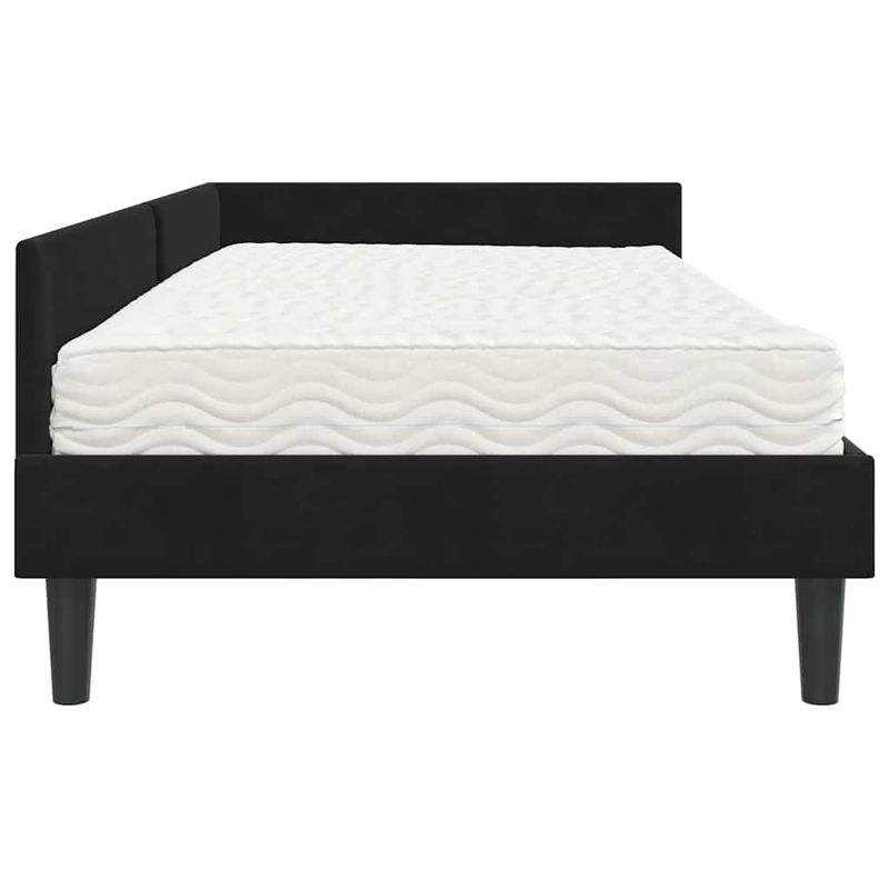 Casa si Gradina - Mobilier - Paturi si accesorii - Paturi - Cadru de pat coltar cu saltea Altele Manual 2 pcs Negru Catifea - Infinity.ro