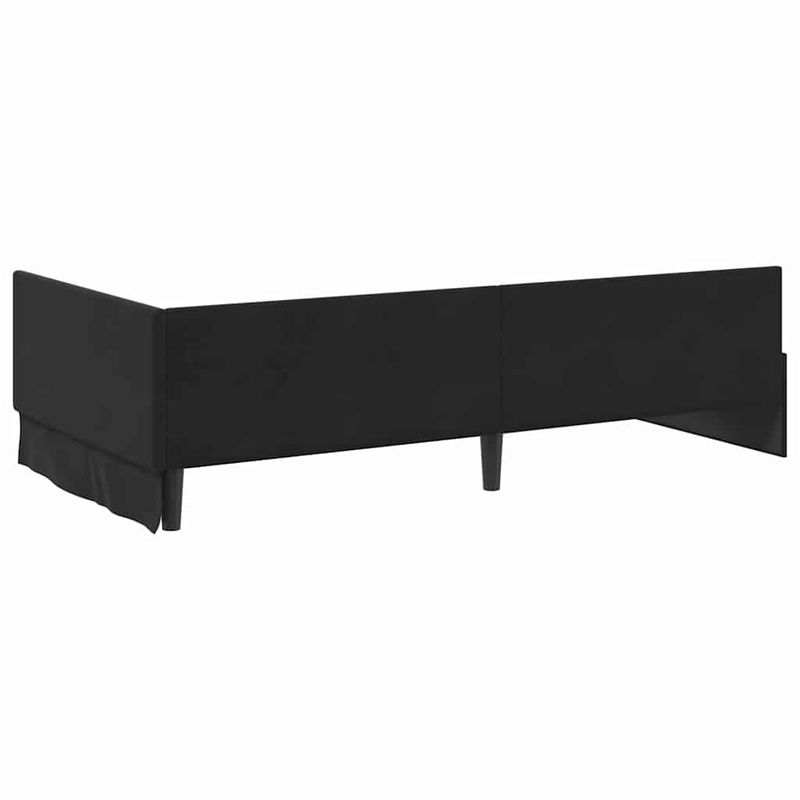 Casa si Gradina - Mobilier - Paturi si accesorii - Paturi - Cadru de pat coltar cu saltea Altele Manual 2 pcs Negru Catifea - Infinity.ro