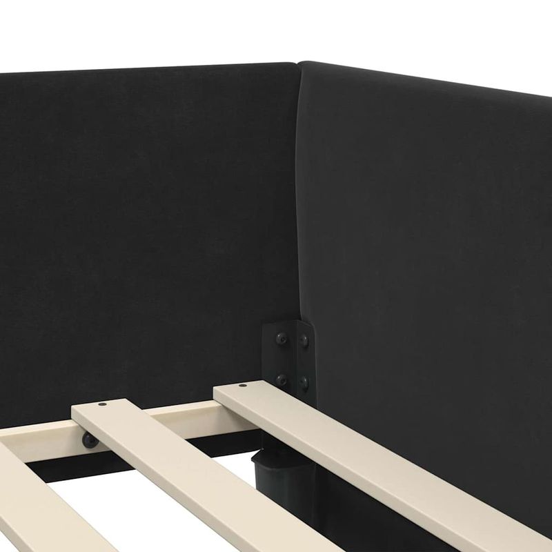 Casa si Gradina - Mobilier - Paturi si accesorii - Paturi - Cadru de pat coltar cu saltea Altele Manual 2 pcs Negru Catifea - Infinity.ro