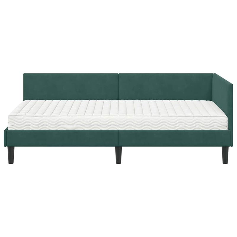 Casa si Gradina - Mobilier - Paturi si accesorii - Paturi - Cadru de pat coltar cu saltea Altele Manual 2 pcs Verde Catifea - Infinity.ro