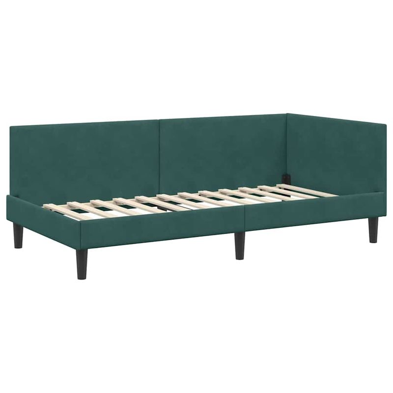 Casa si Gradina - Mobilier - Paturi si accesorii - Paturi - Cadru de pat coltar cu saltea Altele Manual 2 pcs Verde Catifea - Infinity.ro