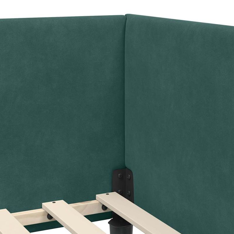 Casa si Gradina - Mobilier - Paturi si accesorii - Paturi - Cadru de pat coltar cu saltea Altele Manual 2 pcs Verde Catifea - Infinity.ro