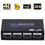 TV, Audio-Video si Foto - Accesorii TV si audio - Splittere si amplificatoare - Splitter HDMI 1x4 4K cu Amplificator Staryon® 1 In 4 Out HDMI - HDMI 1.4b, Suport 3D, Alimentare 5V/2A, Negru - Infinity.ro