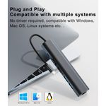 PC, gaming si accesorii - Retelistica - Hub-uri - Hub Adaptor Multiport 7 in 1 USB-C 3.1 Staryon® la HDMI 4K / LAN Ethernet (1000 MB/S) / TF si SD Card Reader, Gri - Infinity.ro