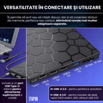PC, gaming si accesorii - Periferice PC - Unitati optice externe - DVD Writer Extern Portabil Slim Staryon®, USB 3.0, 3x USB-A 2.C340, 1x USB-C 3.0, Cititor De Carduri, Negru - Infinity.ro