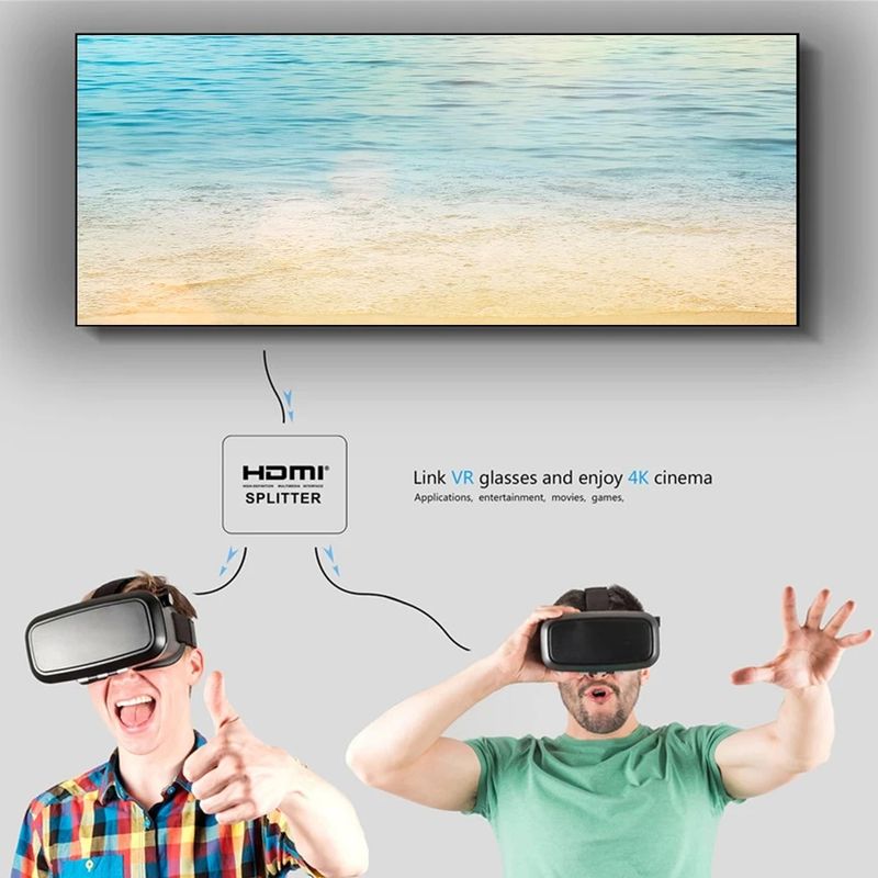 TV, Audio-Video si Foto - Accesorii TV si audio - Splittere si amplificatoare - Splitter HDMI 1x2 4K cu Amplificator Staryon® 1 In 2 Out HDMI - Suporta pana la 1080P/60Hz, HDCP 1.4, Suport 3D, Negru - Infinity.ro