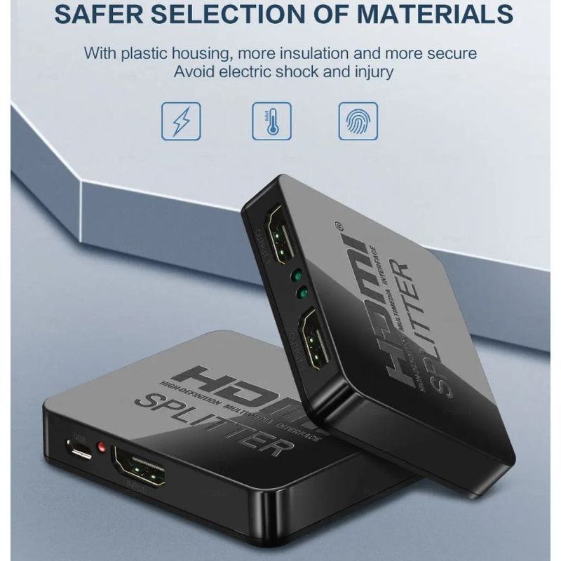 TV, Audio-Video si Foto - Accesorii TV si audio - Splittere si amplificatoare - Splitter HDMI 1x2 4K cu Amplificator Staryon® 1 In 2 Out HDMI - Suporta pana la 1080P/60Hz, HDCP 1.4, Suport 3D, Negru - Infinity.ro