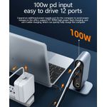 PC, gaming si accesorii - Retelistica - Hub-uri - Hub Adaptor Multiport 12 in 1 USB-C 3.1 Staryon® la HDMI 4K / VGA/ Card Reader / 3.5mm Jack Audio, Gri - Infinity.ro