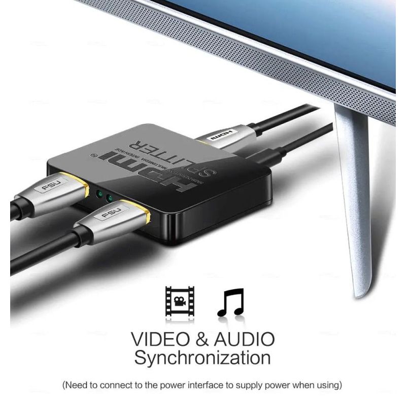 TV, Audio-Video si Foto - Accesorii TV si audio - Splittere si amplificatoare - Splitter HDMI 1x2 4K cu Amplificator Staryon® 1 In 2 Out HDMI - Suporta pana la 1080P/60Hz, HDCP 1.4, Suport 3D, Negru - Infinity.ro