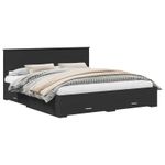 Casa si Gradina - Mobilier - Paturi si accesorii - Paturi - Cadru de pat cu headboard Negru 180 x 200 cm Lemn compozit - Infinity.ro