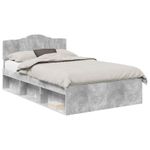 Casa si Gradina - Mobilier - Paturi si accesorii - Paturi - Cadru de pat cu headboard Beton 120 x 200 cm Lemn de pin masiv - Infinity.ro