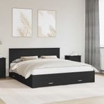 Casa si Gradina - Mobilier - Paturi si accesorii - Paturi - Cadru de pat cu headboard Negru 180 x 200 cm Lemn compozit - Infinity.ro