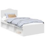 Casa si Gradina - Mobilier - Paturi si accesorii - Paturi - Cadru de pat cu headboard Alb 75 x 190 cm Lemn de pin masiv - Infinity.ro